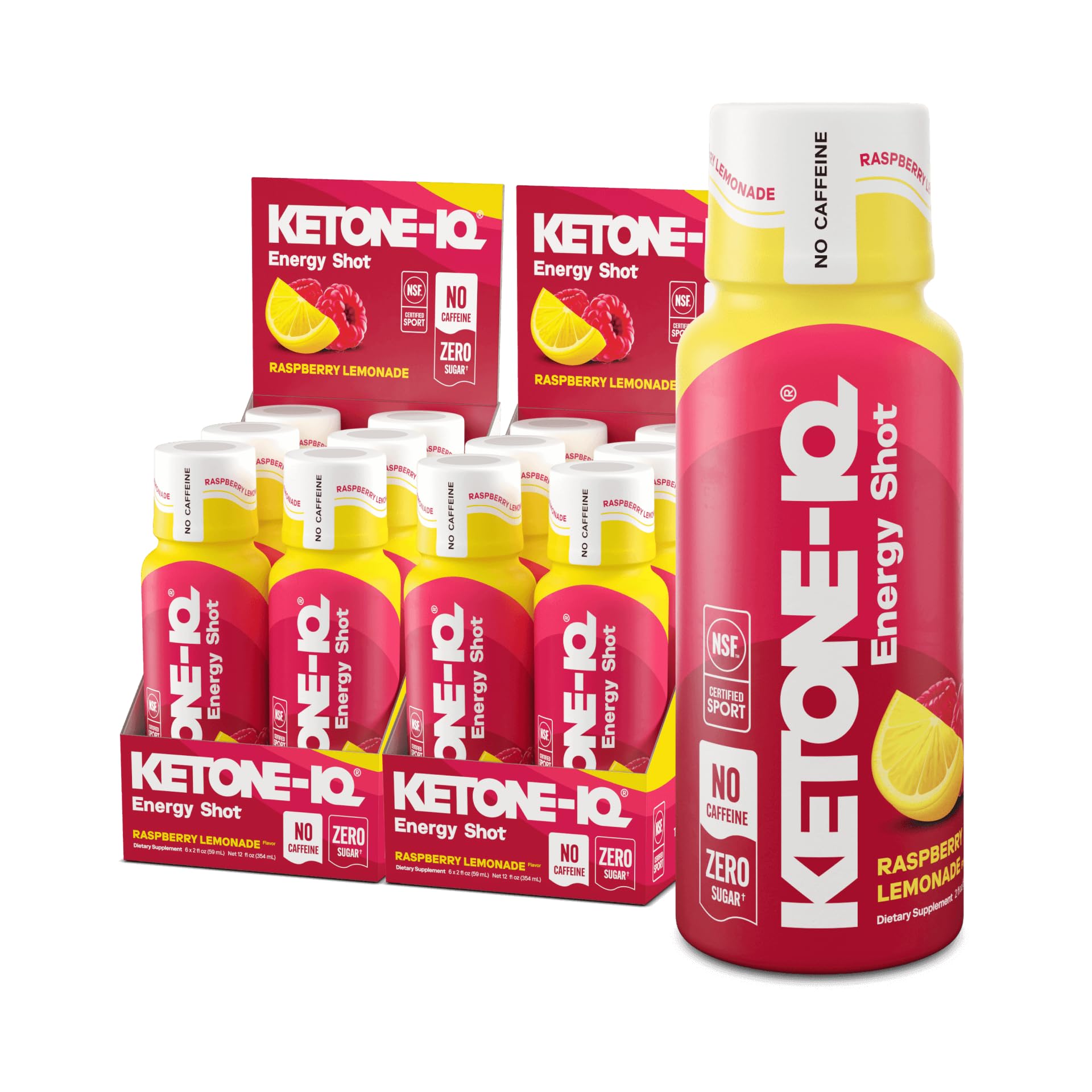 Ketone-IQ No Caffeine Ketone Shots – Drinkable Ketone Fuel, 10g Ketones, Sugar-Free, Caffeine-Free, 24 Pack (Peach)